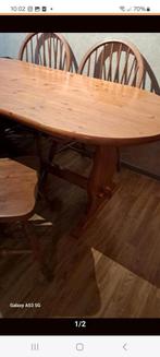 Houten eettafel met 3 stoelen, Huis en Inrichting, Tafels | Eettafels, Ophalen, 50 tot 100 cm, Zo goed als nieuw, 150 tot 200 cm