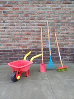 Kinder tuingereedschap met grasmaaier en kruiwagen, Kinderen en Baby's, Ophalen of Verzenden, Gebruikt