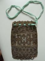 Zeldzaam 19e eeuws antiek tasje, buidel met stalen kraaltjes, Antiek en Kunst, Verzenden