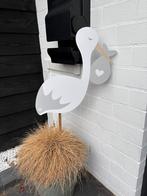 Geboortebord Ooievaar op stok (evt. te personaliseren), Ophalen, Gebruikt, Geboortebord