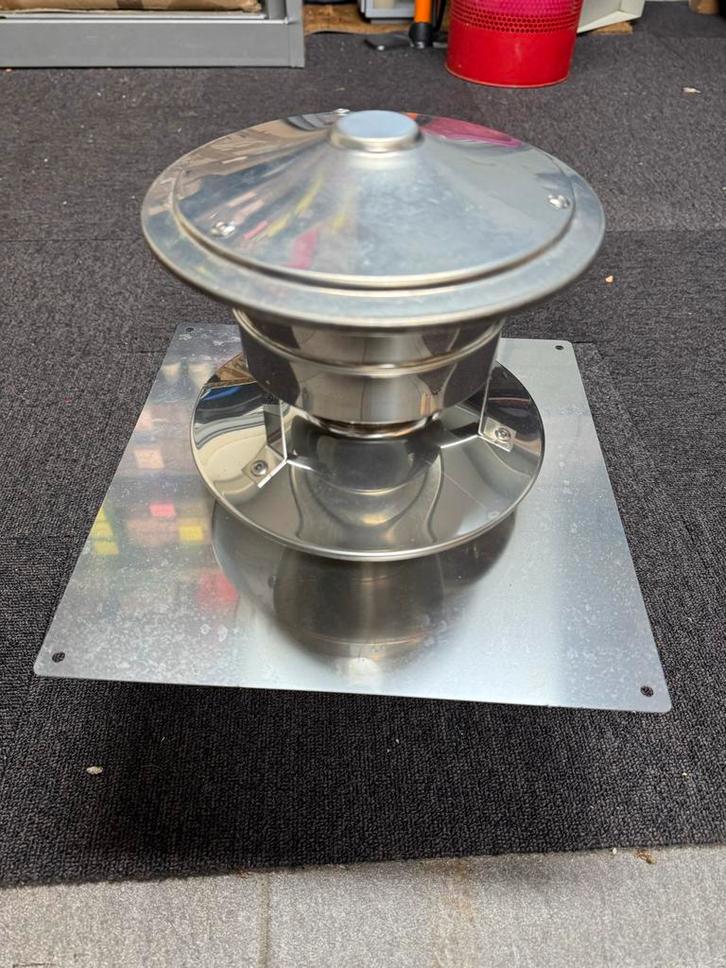 Convesa Dakdoorvoer met grondplaat en windkap 80mm - Nieuw!, Doe-het-zelf en Verbouw, Ventilatie en Afzuiging, Nieuw, Ventilator en Afzuiger