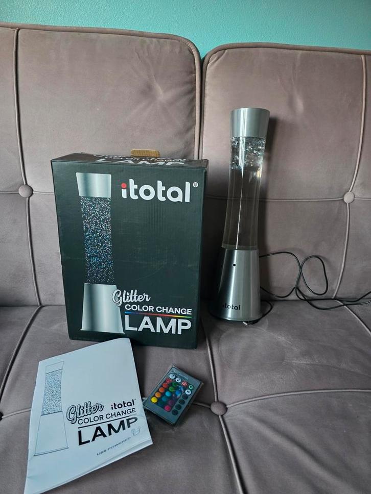 Glitter Lavalamp met Afstandsbediening - Total Juggling, Huis en Inrichting, Lampen | Vloerlampen, Nieuw, Minder dan 100 cm, Kunststof