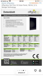 Zonnepaneel - Offgridtec OLP Perc V2 Solar Panel, 180 W,12 V, Ophalen of Verzenden, Nieuw