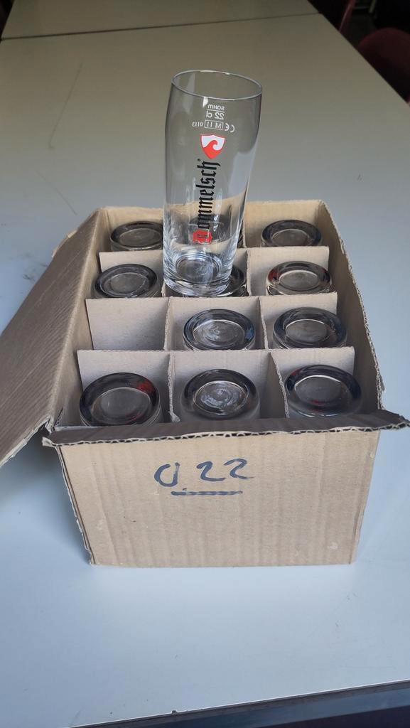 Grote Partij Bierglazen - 19cl, 22cl, 25cl, Verzamelen, Glas en Borrelglaasjes, Nieuw, Bierglas, Ophalen of Verzenden