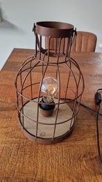 Industriële Schemerlamp met Metalen Frame, Huis en Inrichting, Lampen | Tafellampen, Ophalen of Verzenden, Zo goed als nieuw, Minder dan 50 cm