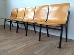 Plywood bank 5-zits (3 stoelen) Roland Rainer jaren 50 60, Huis en Inrichting, Ophalen, Roland Rainer, Gebruikt, Zwart