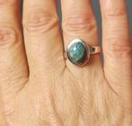 zilveren ring met natuurlijke Amazoniet steen zilver 925, Nieuw, Blauw, Met edelsteen, 17 tot 18