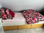 bed 90x200 met lades, 90 cm, Gebruikt, Eenpersoons, Wit