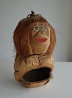 Vintage Kokosnoot Beeld van een Aap, Ophalen