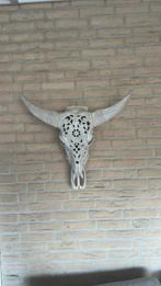 Witte decoratieve schedel skull longhorn buffel kop 64x53x18, Ophalen, Zo goed als nieuw