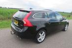 Volvo v-60 D6 2.4 Twin Engine 220pk Aut Hybride Diesel Elect, Auto diversen, Schadeauto's, Automaat, Zwart, Stationwagon, Volvo