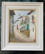 Mediterraans stadsgezicht, vintage schilderij., Ophalen of Verzenden