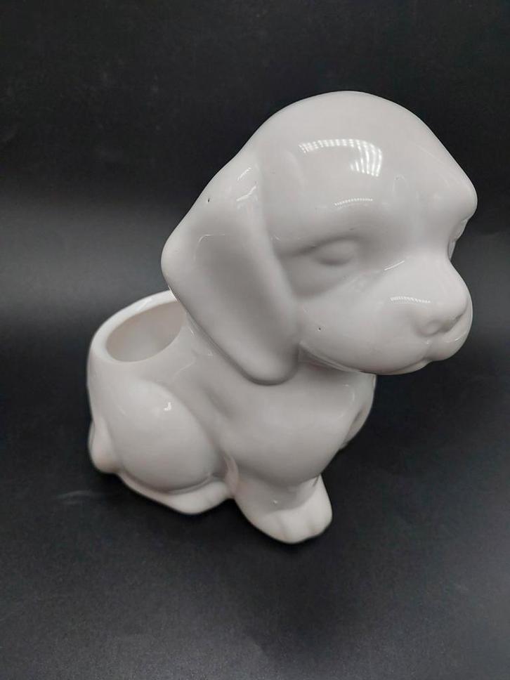 Vintage Keramieken Honden Bloempot, Tuin en Terras, Bloembakken en Plantenbakken, Zo goed als nieuw, Overige materialen, Binnen