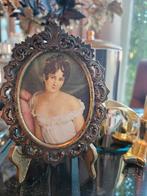 Vintage Mini Schilderij Zijde Bolglas juliette recamier, Ophalen of Verzenden