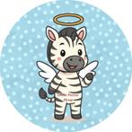 L763 ouwel engel zebra 20x4,7cm eetbare cupcake rondjes top, Ophalen of Verzenden, Nieuw, Cupcakes, Versiering