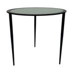 Vintage bijzettafel jaren 80 metaal en glas design, Ophalen, Gebruikt, Rond, Glas