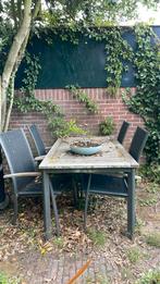 Tuintafel en 4 stoelen, Ophalen, 4 zitplaatsen, Gebruikt, Tuinset