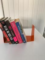 Twee vintage metalen boekensteunen oranje, Ophalen of Verzenden, Huis en Inrichting