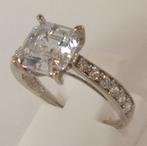 Witgouden verlovingsring met grote CZ – 3,25 ct, Sieraden, Tassen en Uiterlijk, Ringen, Verzenden, Wit, Met edelsteen, Dame