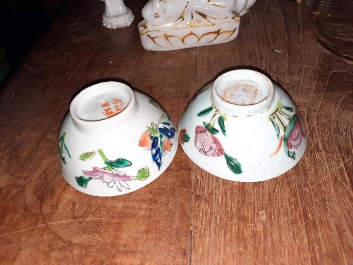 Twee Antieke Chinese Theekopjes, Antiek en Kunst, Antiek | Porselein, Ophalen of Verzenden
