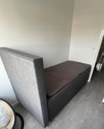 Antraciet eenpersoons boxspring, Ophalen, 90 cm, Eenpersoons, Zo goed als nieuw