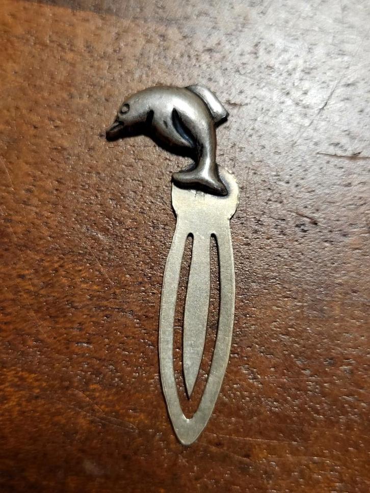 Zilveren Boekenlegger met Dolfijn, Antiek en Kunst, Antiek | Woonaccessoires, Ophalen of Verzenden