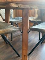 Leuke tafel 1.05m super mooi geleefd hout, Ophalen, Zo goed als nieuw, Hout, Hout