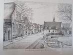 Schilderij dorpsstraat nieuwkoop, Antiek en Kunst, Ophalen of Verzenden
