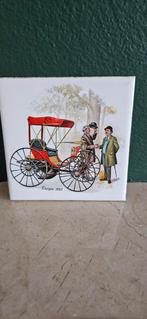 Vintage Tegel met Auto Afbeelding, Ophalen of Verzenden