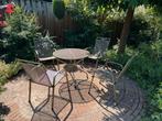 Tuinset inclusief tuinkussens, Tuin en Terras, Tuinsets en Loungesets, Ophalen, 4 zitplaatsen, Zo goed als nieuw, Rvs