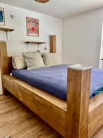 Bed eiken 210x160, Huis en Inrichting, Slaapkamer | Bedden, Ophalen, Gebruikt, Bruin, 210 cm