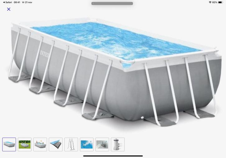 Zwembad Intex Prism Frame (4x2x1 meter) met zoutwatersysteem, Tuin en Terras, Zwembaden, Zo goed als nieuw, Opzetzwembad, 80 tot 120 cm