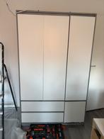 Zgan kledingkast wit/beton, Huis en Inrichting, Kasten | Kledingkasten, 100 tot 150 cm, Ophalen of Verzenden, Zo goed als nieuw