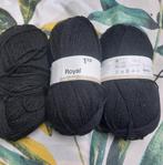 3 bollen wol, Royal zwart, Hobby en Vrije tijd, Breien en Haken, Ophalen of Verzenden, Nieuw, Breien of Haken, Wol of Garen