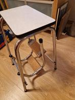 Vintage Formica Keukentrapje, Ophalen, Gebruikt, Hout, Wit