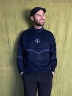 Vintage 90's trui / sweater / print / blauw-paars / medium, Hgv, Hgv, Vintage, Ophalen of Verzenden