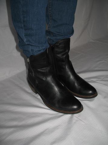 Wolky Zwart Leren Enkellaarzen met 2 Ritsen Maat 39 beschikbaar voor biedingen