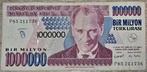 Turkije 1.000.000 lira, Ophalen, Overige landen