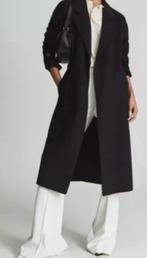 Prachtige zwarte wollen mantel mt 42/44 merk Reiss, Reiss, Zwart, Maat 42/44 (L), Nieuw