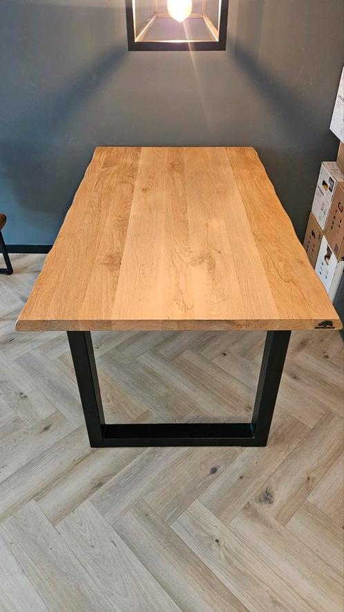 Massief eikenhouten eettafel / boomstamtafel, Huis en Inrichting, Tafels | Eettafels, Zo goed als nieuw, 50 tot 100 cm, 150 tot 200 cm