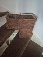 Vintage rieten trapmand met handvat, Ophalen, Gebruikt, Rechthoekig, Riet