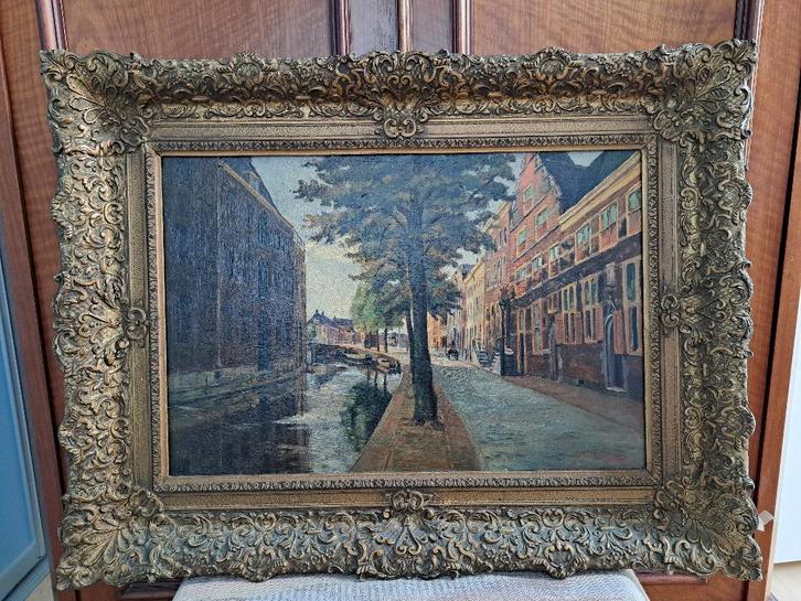 Schilderij Oude Delft, Antiek en Kunst, Kunst | Schilderijen | Klassiek, Ophalen