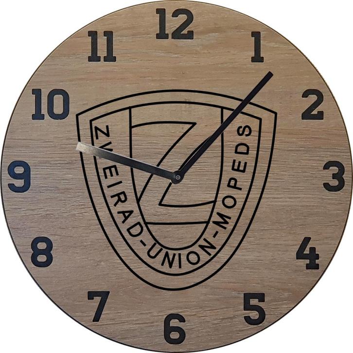 Themaklok met een Zweinrad Union brommer logo, Huis en Inrichting, Woonaccessoires | Klokken, Nieuw, Wandklok, Ophalen of Verzenden