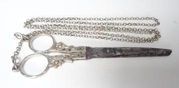 Schaar, zilveren ketting, antiek, Hollands zilver. beschikbaar voor biedingen