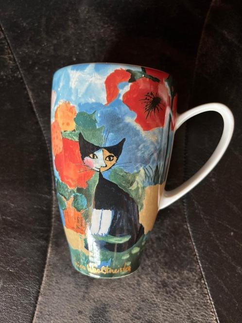 Beker met afbeelding van kat - Rozina Wachtmeister, Antiek en Kunst, Antiek | Servies los, Ophalen of Verzenden