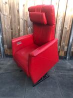 Prominent Sta op stoel/relax fauteuil stoel leer rood, Minder dan 75 cm, Leer, Ophalen of Verzenden, Zo goed als nieuw