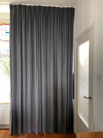 2 paar Prachtige echt linnen gevoerde gordijnen antraciet, Ophalen, Zo goed als nieuw, 200 cm of meer