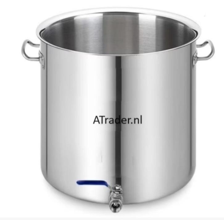 Brouwpan Soeppan Kookpan 71 liter + Deksel aftapkraan RVS, Huis en Inrichting, Keuken | Potten en Pannen, Nieuw, Kookpan of Snelkookpan