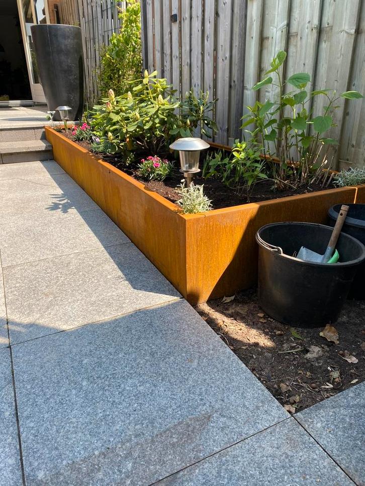Cortenstalen plantenbak 200x100x40 ook maatwerk!!, Tuin en Terras, Bloembakken en Plantenbakken, Nieuw, Metaal, Tuin, 30 tot 60 cm