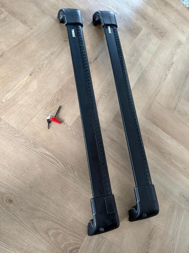 Thule Wingbar Edge 9596 Black (98/108 cm) gesl. dakrailing, Auto diversen, Dakdragers, Gebruikt, Ophalen of Verzenden